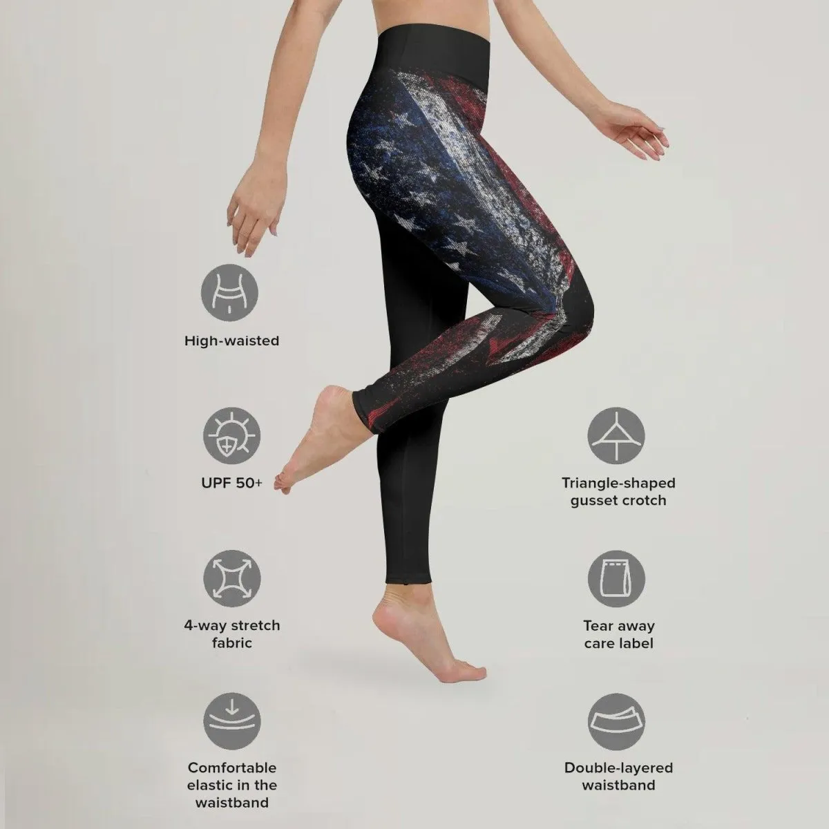 American Jiu Jitsu Grunge Leggings