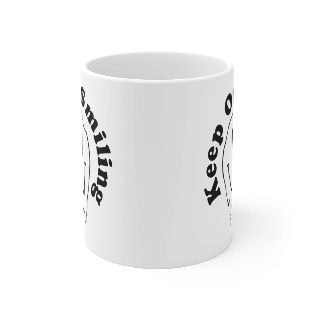 Keep on Smiling Mug - Retro 90s Y2k Grunge Melting Trippy Smiley Face Tea Mug, Vintage happy Face, Gift for Coffee