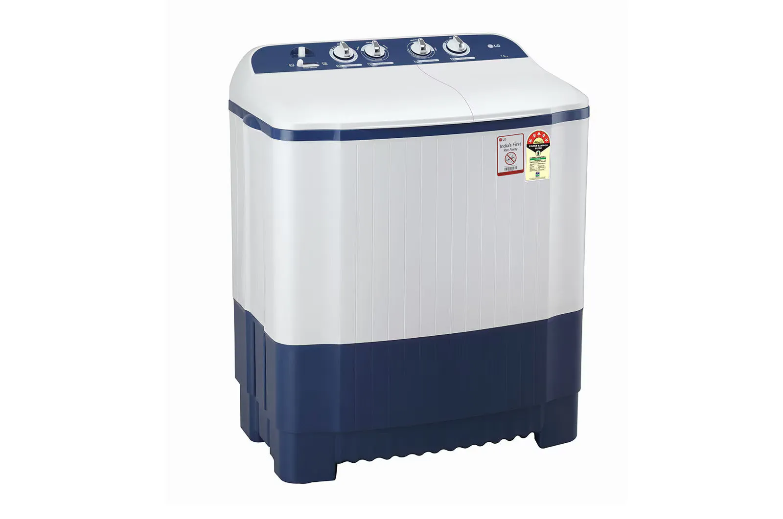 LG P7510RBAZ 7.5 kg 5 Star Semi-Automatic Top Load Washing Machine | Roller Jet Pulsator | Collar Scrubber | Rat Away | Dark Blue