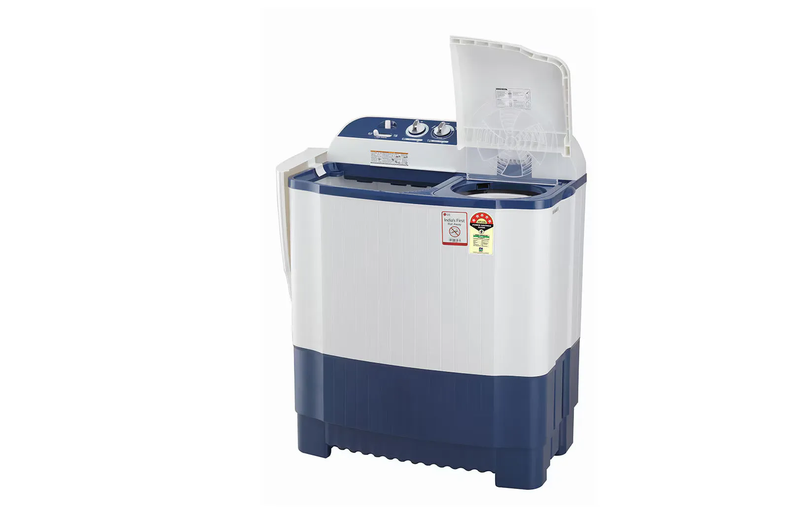 LG P7510RBAZ 7.5 kg 5 Star Semi-Automatic Top Load Washing Machine | Roller Jet Pulsator | Collar Scrubber | Rat Away | Dark Blue
