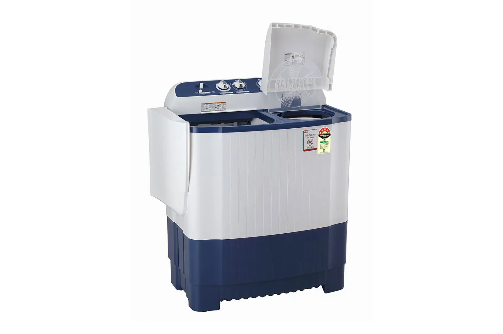 LG P7510RBAZ 7.5 kg 5 Star Semi-Automatic Top Load Washing Machine | Roller Jet Pulsator | Collar Scrubber | Rat Away | Dark Blue
