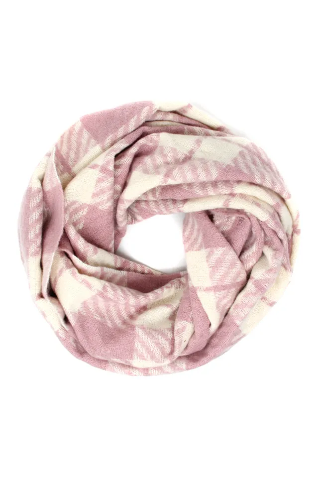 LOF1065 Plaid Checker Infinity Scarf