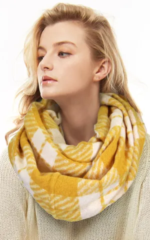 LOF1065 Plaid Checker Infinity Scarf