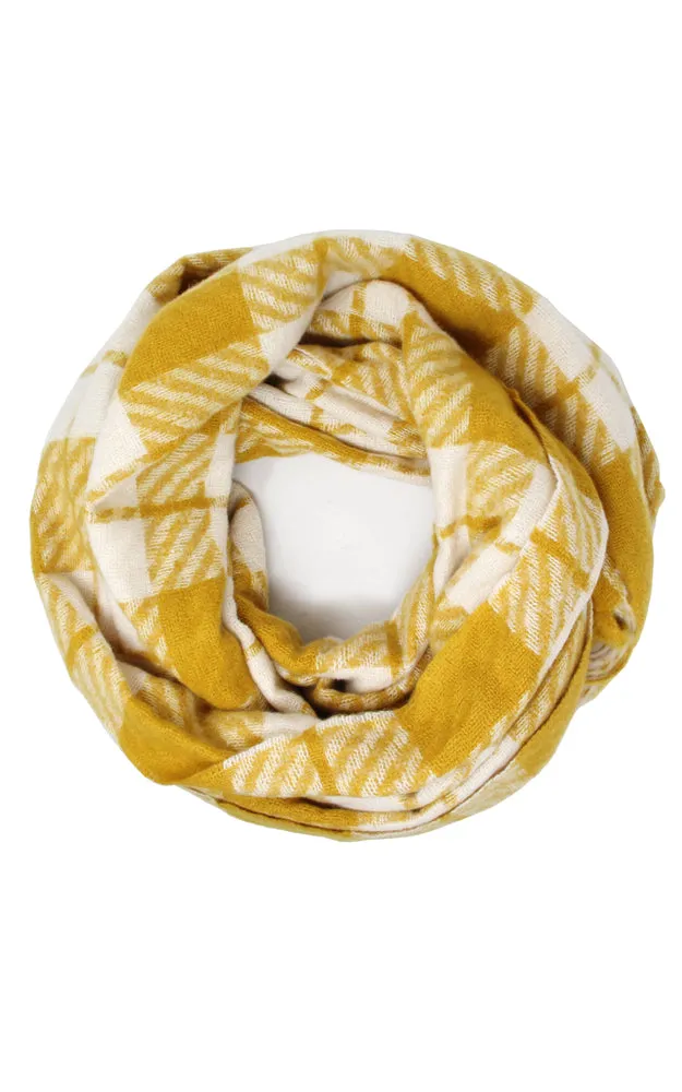 LOF1065 Plaid Checker Infinity Scarf
