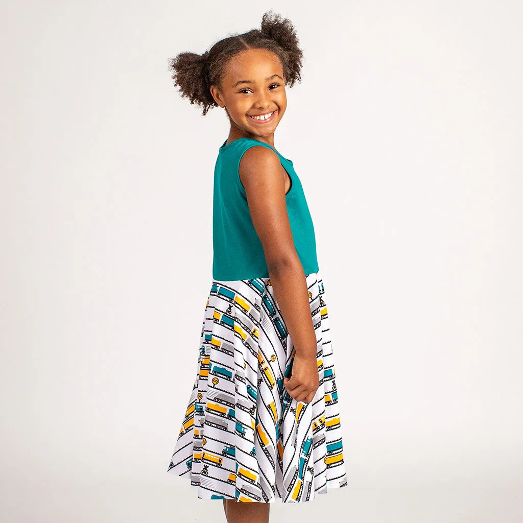"ENGINEuity" Trains Twirly Play Dress with Pockets
