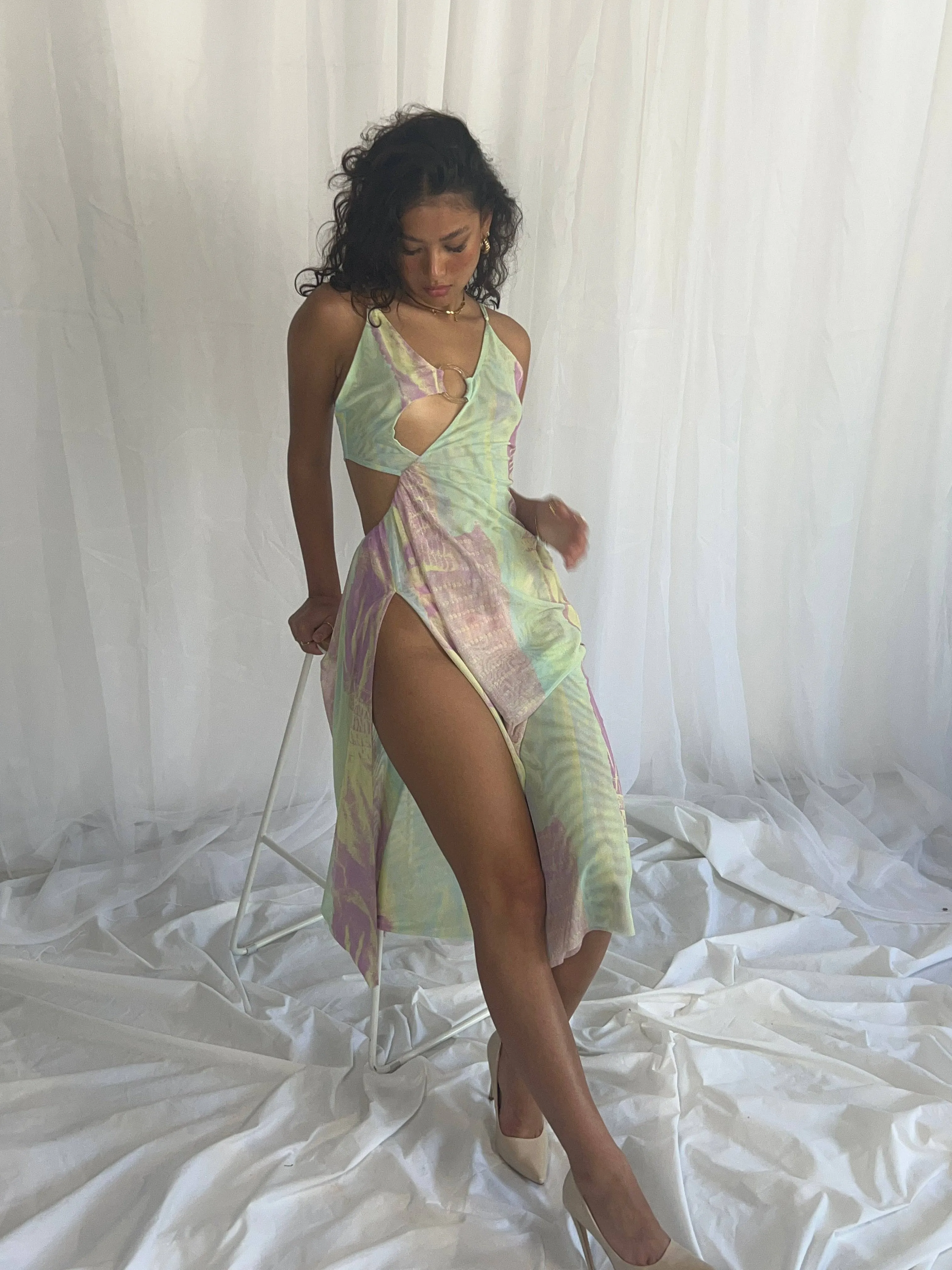 Roberta Einer - Single Slip Rainbow Dress